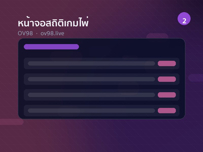 หน้าจอสถิติเกมไพ่ OV98
